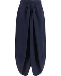 Giorgio Armani - Pleated Silk Skirt - Lyst