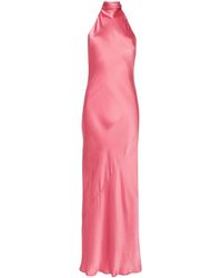 Semicouture - Pastel Silk Satin Flared Dress - Lyst
