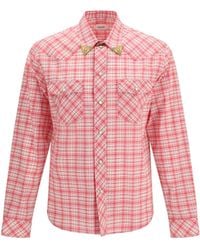 Versace - Slim Checked Cotton Poplin Shirt - Lyst