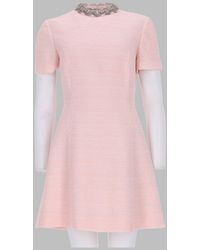 Valentino - Short Dress Crinkle Cotton Tweed - Lyst