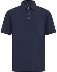 ZEGNA - Polo Shirt With Pocket, Cotton - Lyst