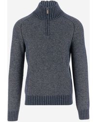 K-Way - Wool Blend Sweater With Zipper - Lyst