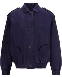 Blazé Milano - Viva Charlie Suede Bomber Jacket Lamb Ovis Aries - Lyst