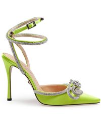 Mach &amp; Mach - Satin Double Decollete With Rhinestone Bow - Lyst