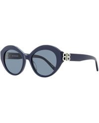 Balenciaga - Bb Hinge Oval Sunglasses Bb0133S 004- 52Mm Plastic (Acetate) - Lyst
