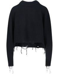 Low Classic - Damage Crop Sweater - Lyst