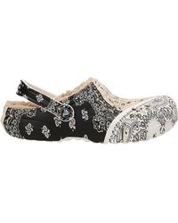 Crocsâ¢ Bandana-print Fleece-lined Slides in White for Men | Lyst
