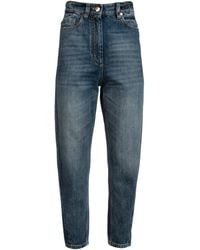 Brunello Cucinelli - High-waist Tapered Jeans - Lyst
