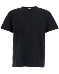 Saint Laurent - T-Shirt Round Neck Cotton T-Shirts - Lyst