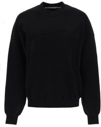 Alexander Wang - Crew-Neck Sweater With Embossed Logo - Lyst