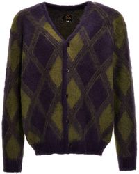 Needles - Diamond-shaped Mohair Cardigan Sweater, Cardigans - Lyst