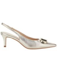 Twinset - Slingback Pumps With Oval D Logo Plaque On The Front - Lyst