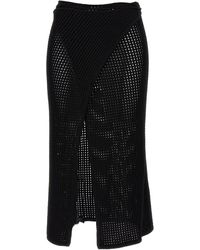 ANDREADAMO - Fishnet Knit Midi Wrap Skirt - Lyst