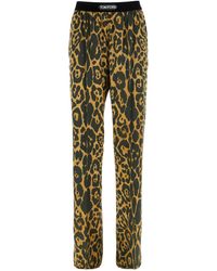 Tom Ford - Pants With Logo Patch On The Waist And All-Over Leopard Print - Lyst