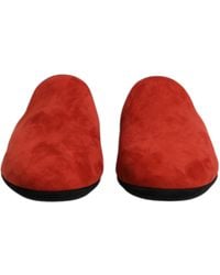 Dolce & Gabbana - Orange Suede Slides Flat Slipper Shoes - Lyst