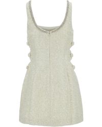 Self-Portrait - Mini Ivory Dress With Bows And Cut-out In Tweed Woman - Lyst
