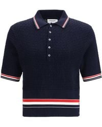 Thom Browne - Woven Cotton Polo Shirts - Lyst