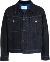 Ferragamo - Contrast-Stitch Denim Jacket - Lyst