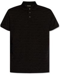 Emporio Armani - Monogrammed Polo Shirt - Lyst