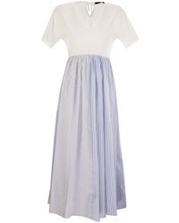 Weekend by Maxmara - Bronzo V-Neck Short-Sleeved Dress - Lyst
