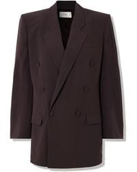 Saint Laurent - Double-Breasted Silk-Crepe Blazer - Lyst
