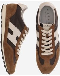 Hogan - Athletic Sneakers Suede And Mesh Leather Fabric Trainers - Lyst