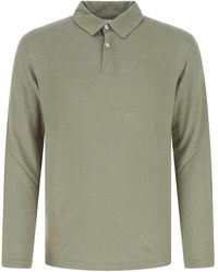 Hartford - Sage Green Linen Polo Shirt - Lyst