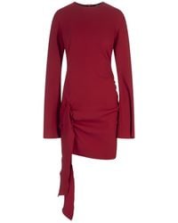 Blumarine - Short Dress With Long Sleeves And Bow Detail - Lyst