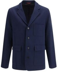 Gucci - Blue Cotton Coat - Lyst