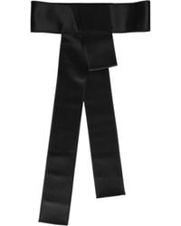 Dolce & Gabbana - Black Satin Wide Waist Belt - Lyst