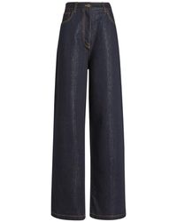 Etro - Lurex Denim Baggy Jeans - Lyst