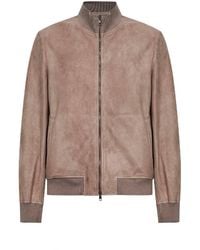 Salvatore Santoro - Sand Suede Bomber Jacket - Lyst