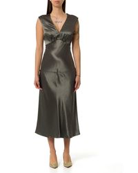Max Mara - V-Neck Sleeveless Midi Dress - Lyst