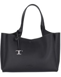Tod's - T Timeless Medium Leather Tote Bag - Lyst