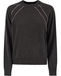 Peserico - Crew Neck Jumper With Bright Details - Lyst