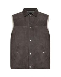 Brunello Cucinelli - Steel Suede Padded Vest - Lyst
