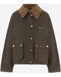 Barbour - Waxed Cotton Jacket With Contrast Collar - Lyst