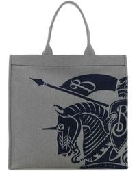 Burberry - Embroidered Canvas Shopping Bag - Lyst