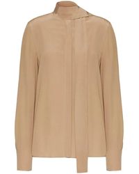 Valentino - Scarf-Detail Silk Blouse - Lyst