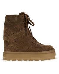 Casadei - Lace-Up Wedge Sneakers Bruciato - Lyst