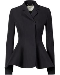 Fendi - Grain De Poudre Wool Blazer - Lyst