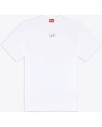 DIESEL - T-Just-Od Cotton T-Shirt With Oval-D Rubber Logo - Lyst