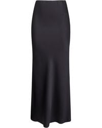 Blanca Vita - Midnight Satin Garra Long Flared Skirt - Lyst