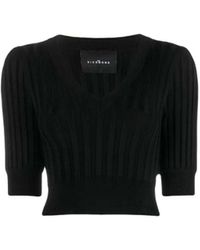 John Richmond - Crop Top With Puff Sleeves - Lyst