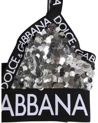 Dolce & Gabbana - Sequined Triangle Soft Cup Bra Underwear Nylon Clothing - Lyst