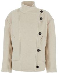 Isabel Marant - 'Hanis' Jacket With Stand-Up Collar And Dropped Sh - Lyst