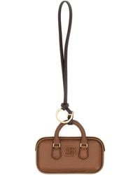 Miu Miu - Caramel Leather Keyring - Lyst