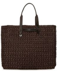 Dolce & Gabbana - Woven Mesh Shopping Bag Viscose Leather Handbags - Lyst