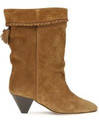 Isabel Marant - Draped Suede Boots Calf Leather Bos Taurus - Lyst