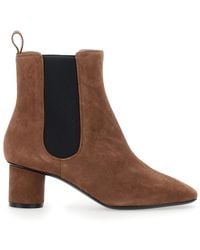 Pollini - Ankle Boots With Elastic Side Panel Suede Leather - Lyst